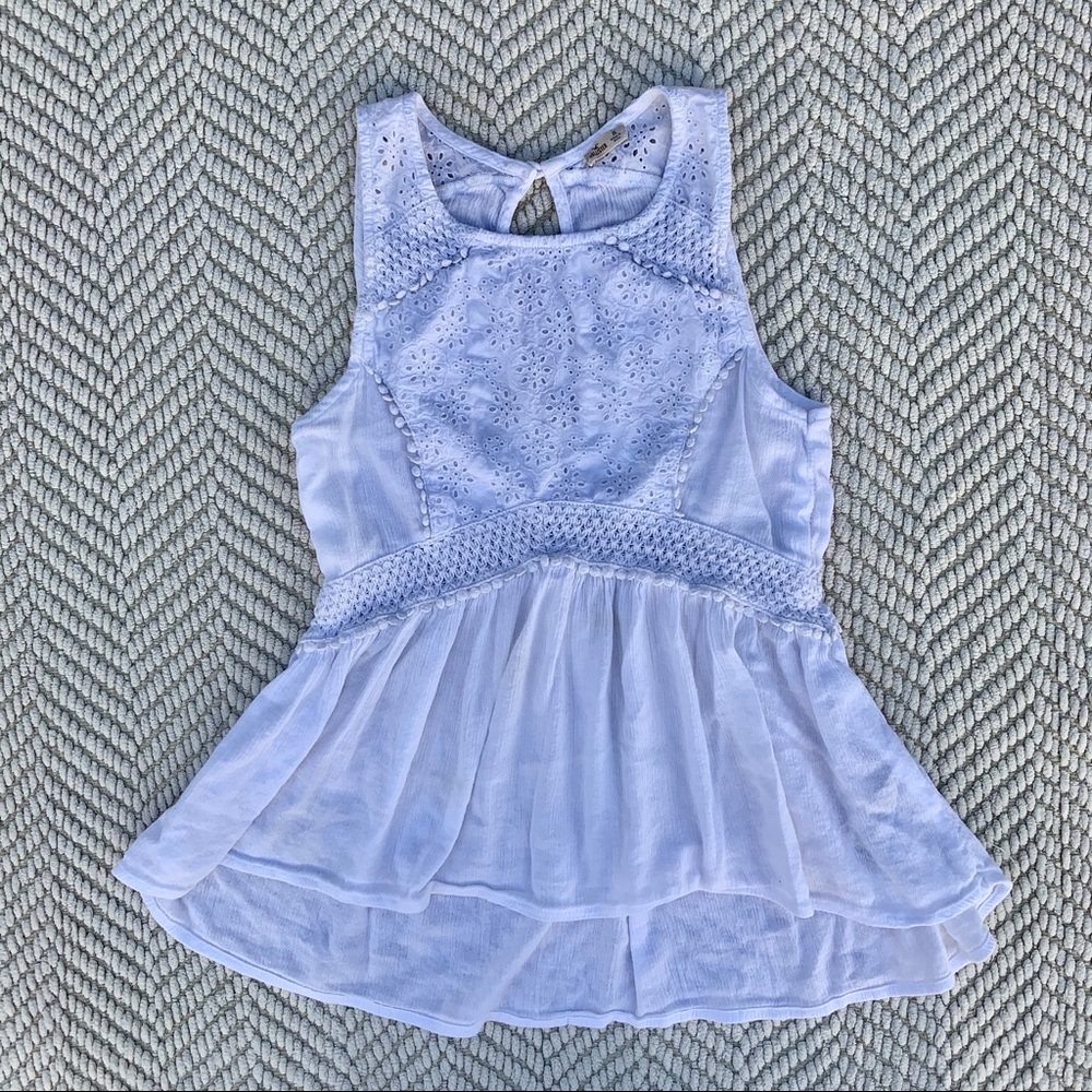 Hollister White Flowy Tank Top